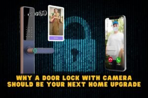 Smart Door Lock with Camera Installed on Home Entrance