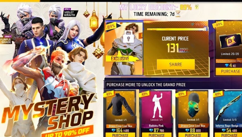 Free Fire July 2025 Mystery Shop: Huge Discounts, Rare Items, Epic Comebacks 2 Free Fire