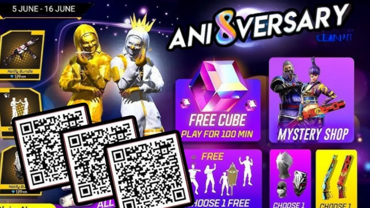 Free Fire 8th Anniversary 2025: Scan the QR Code to Unlock Exclusive Bundles, Skins 1 Free Fire