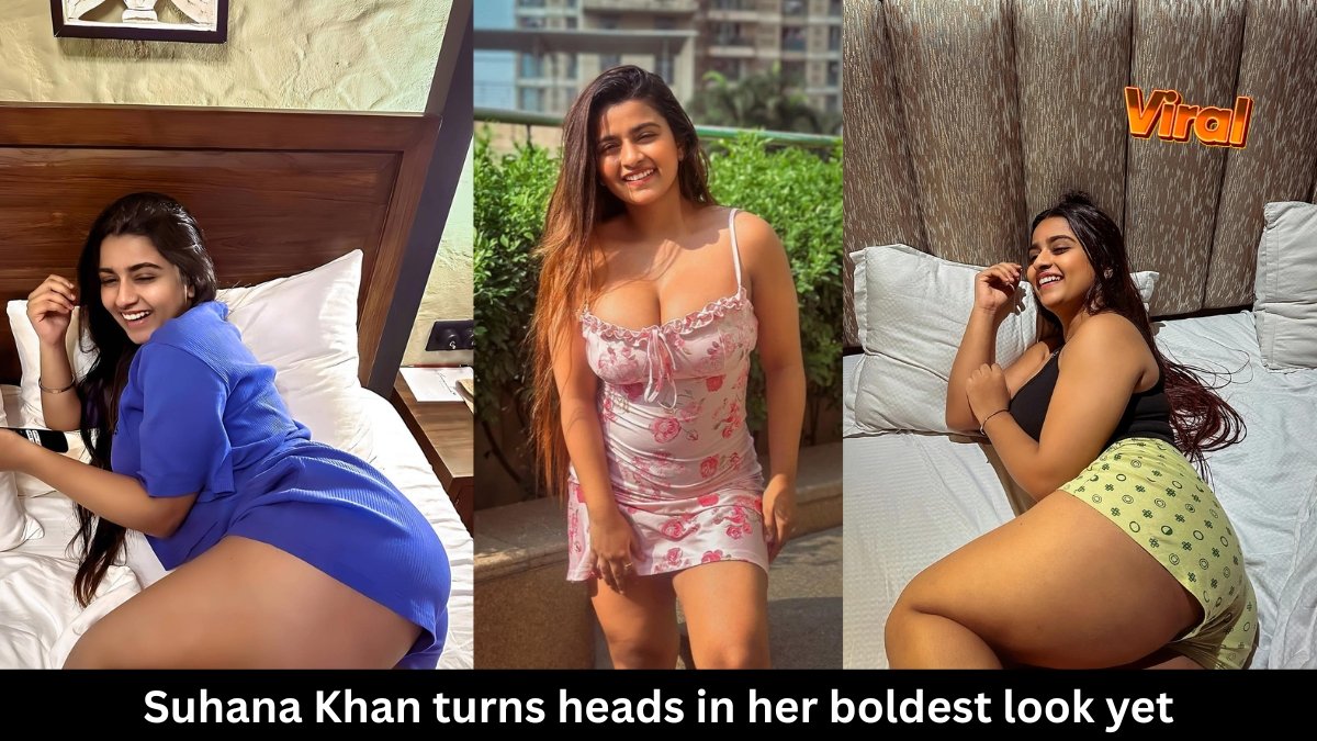 Suhana Khan sexy video viral moment from Mumbai event in bold dress