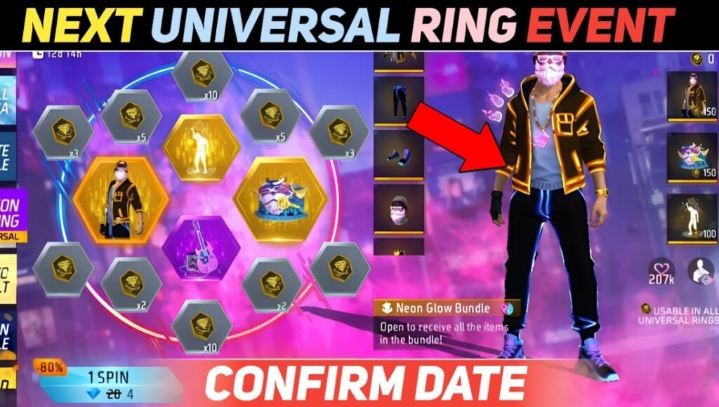 2025 Free Fire MAX Neon Ring: One Spin, One Dream, Tons of Shiny Rewards 3 Free Fire