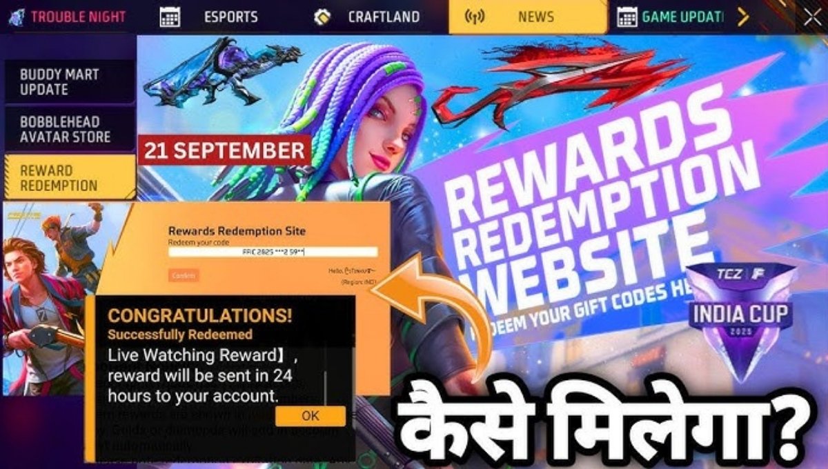 Redeem Code 21 September 2025: Diwali Event Rewards, Free Diamonds and Surprise Skins 3 Redeem Code 21 September 2025