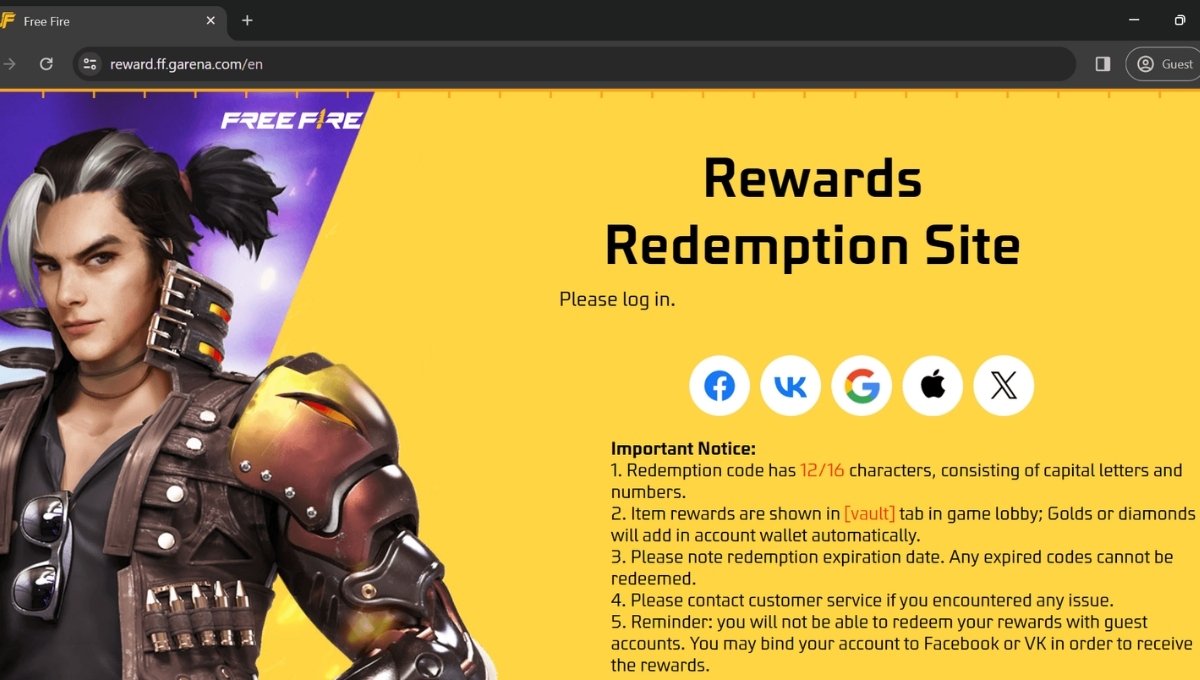 Garena Free Fire Redeem Code