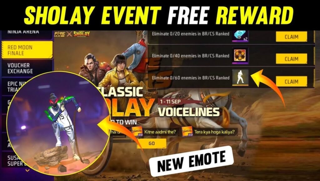 Free Fire Sholay Emote Arrives: Spin the Faded Wheel, Unlock Bollywood Magic 3 Free Fire Sholay Emote