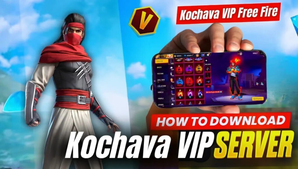 Kochava VIP Free Fire reward platform showing Free Fire redeem codes and event updates on mobile screen