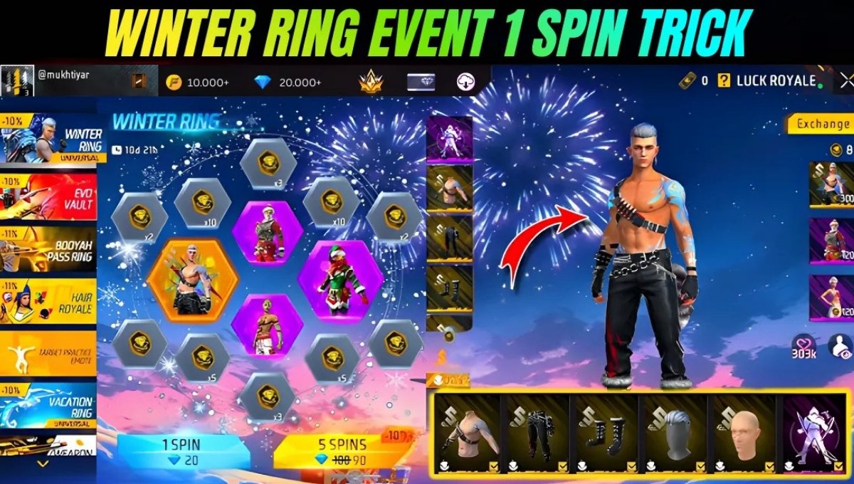 Free Fire Winter Ring Event 1 Spin Trick 2025