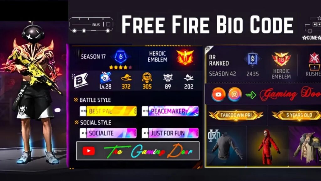 Free Fire Bio Code 2025