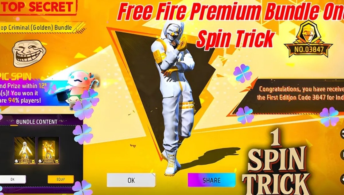Free Fire Premium Bundle One Spin Trick