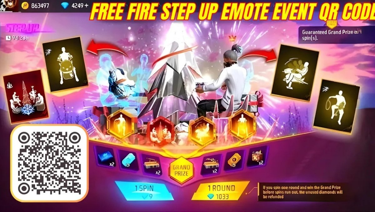 Free Fire Step Up Emote Event QR Code